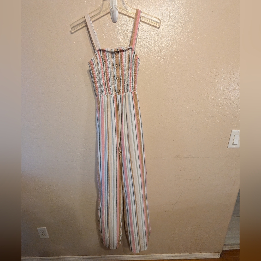 No Boundaries Pastel Striped Jumpsuit
